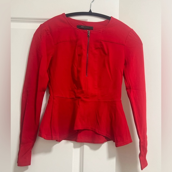 Red zip up blouse - Picture 4 of 8